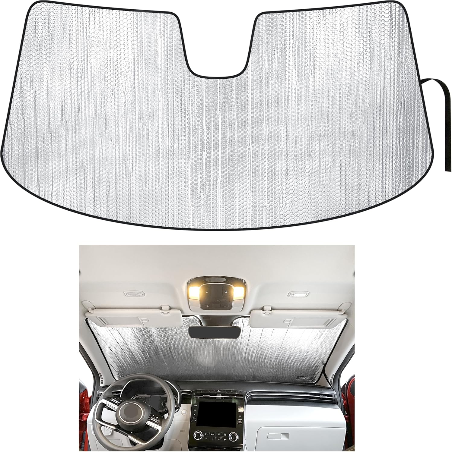 YelloPro Custom Fit Reflective Front Windshield Sunshade for 2022 2023 2024 2025 2026 Hyundai Tucson, Hybrid, SUV, Sun Protection UV Reflector Accessories [Made in USA]
